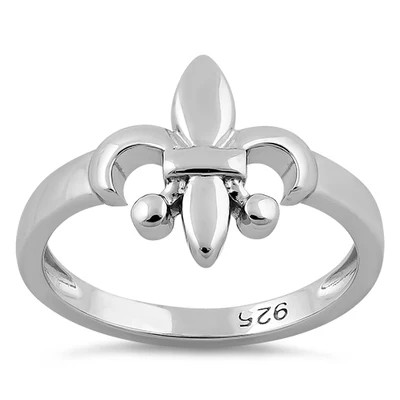 925 Sterling Silver Classic Fleur de Lis Ring