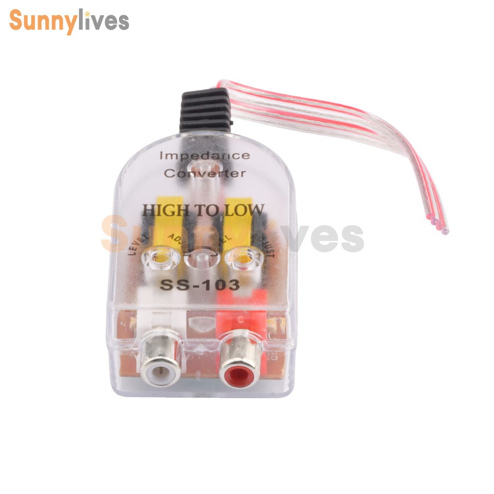 Level Car Speaker High to Low Impedance Converter 2 Channel RCA Line Out
