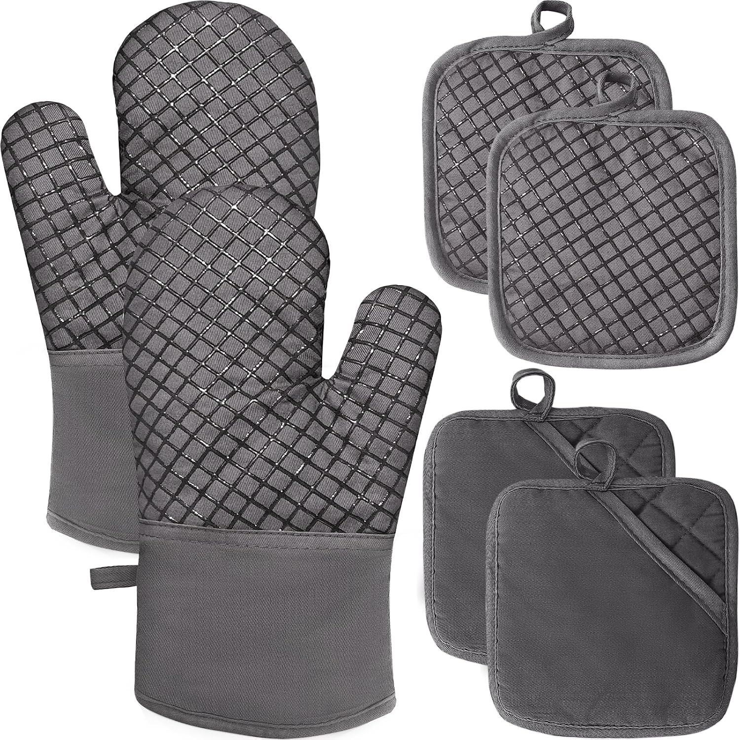 Oven Mitts and Pot Holders, High Heat 500°F Resistant Glove Potholder with Thick