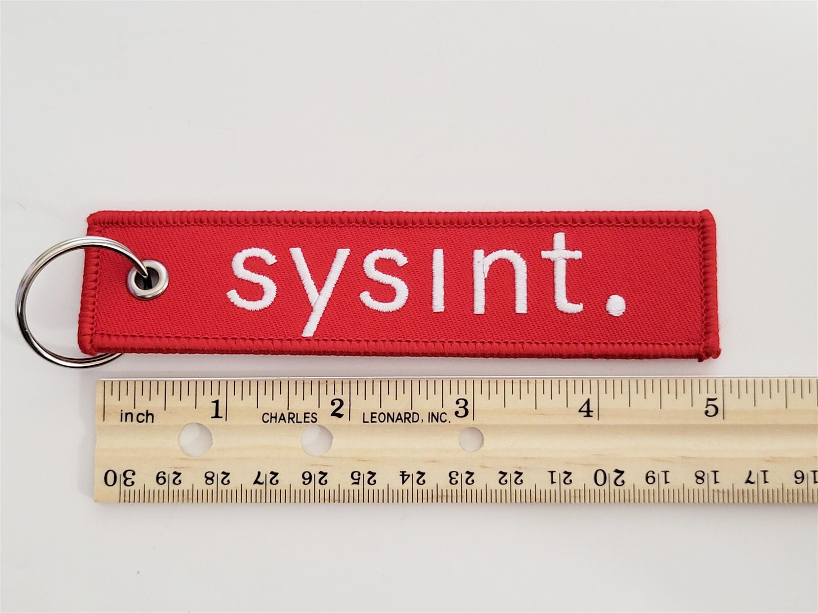 Sysint OneCIS Red Flight Tag Keychain Military