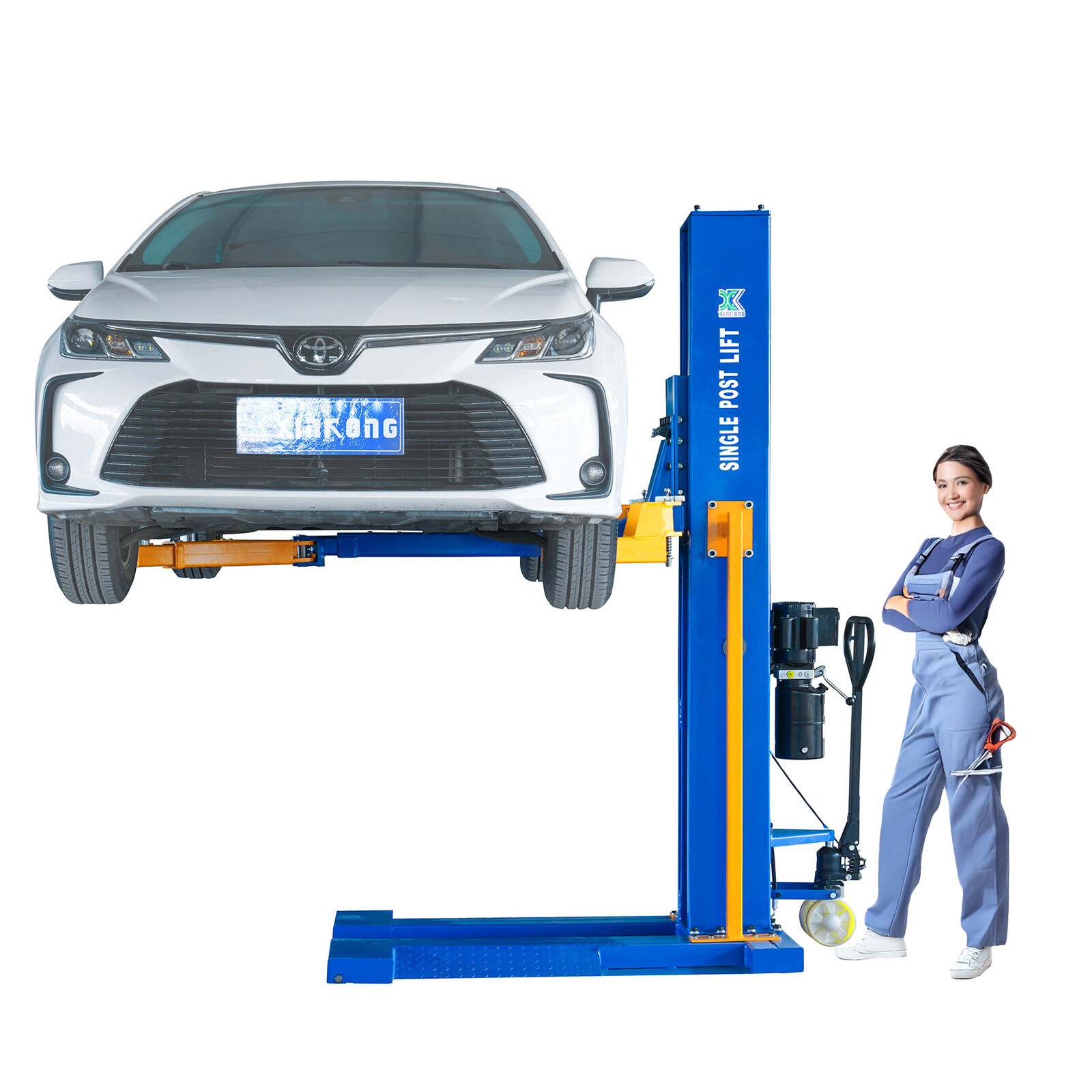 XK M6200 Single Post Lift Car Lifts 220V Unlock Mobile Repair Tool Manually