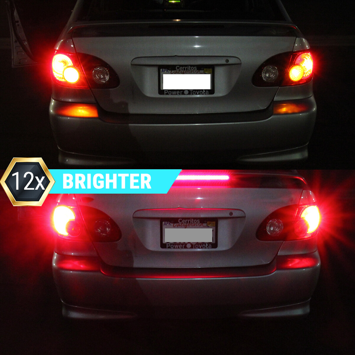 2x 3157 Red LED Bright Strobe Flash Blinking Brake Tail Stop Light/Parking Bulbs