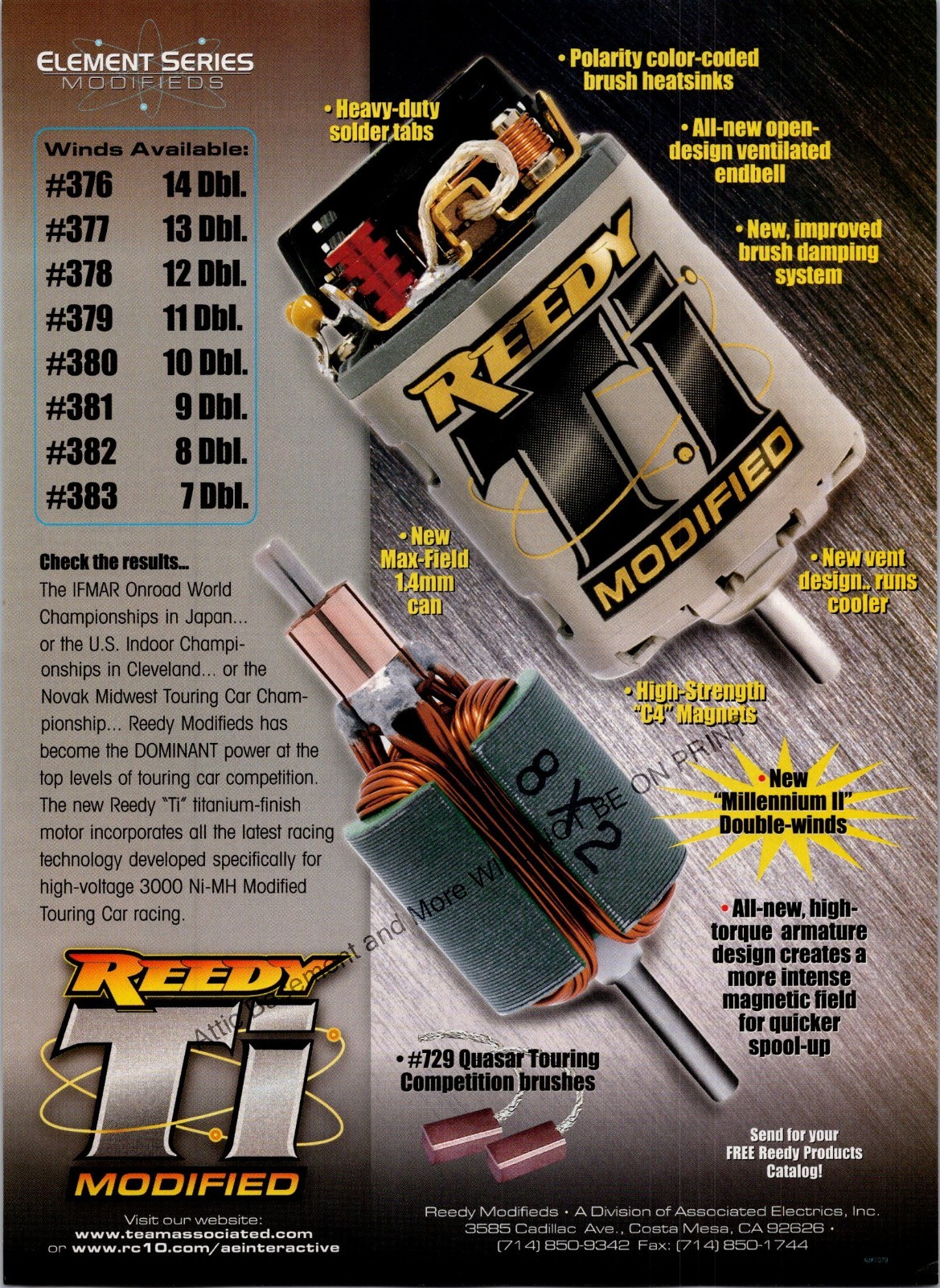 Reedy Ti Modified Series Motors RC Engines Print Ad Wall Art Decor