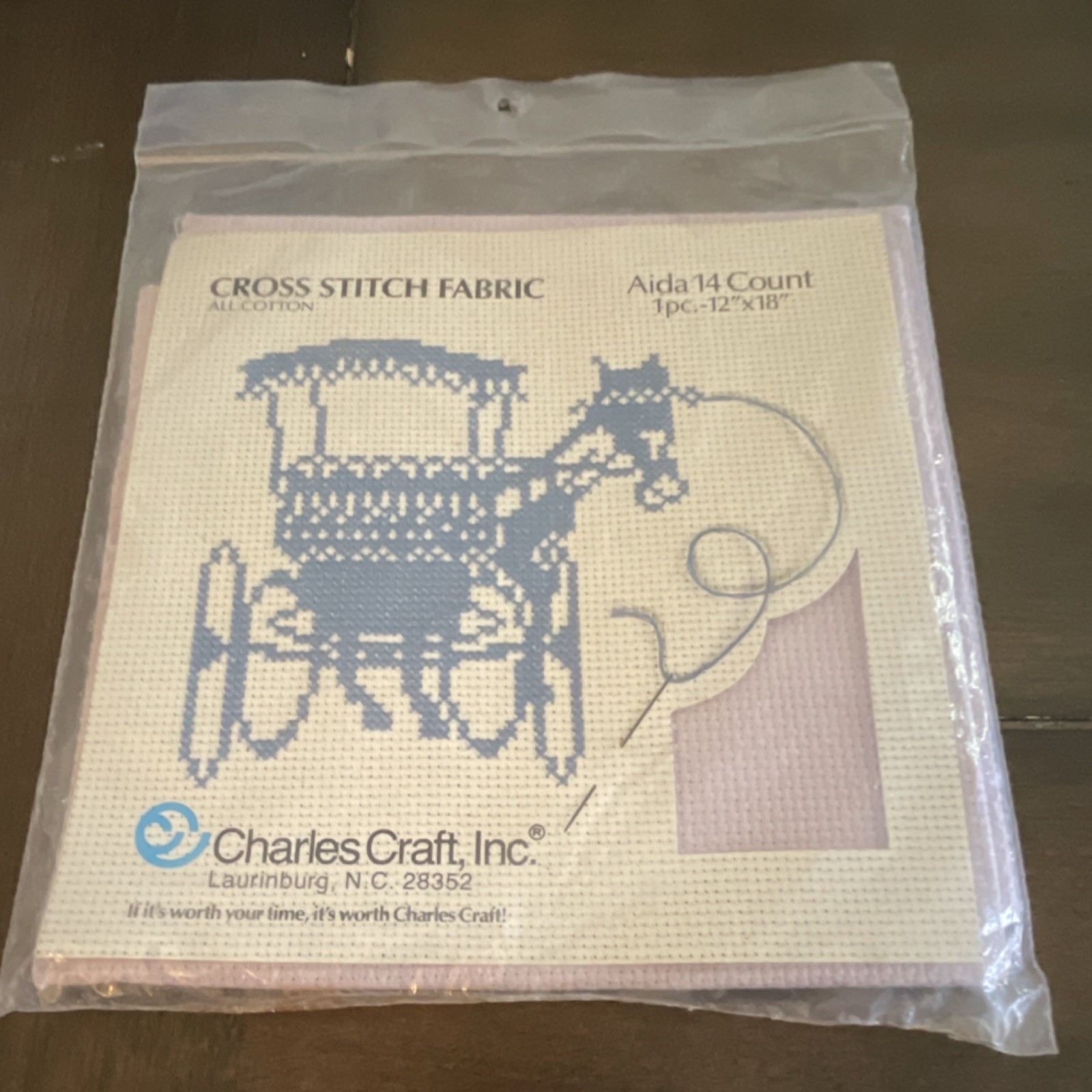 Charles Craft Aida Cloth 14 Count  Lilac  Sheet for Cross Stitch Blank