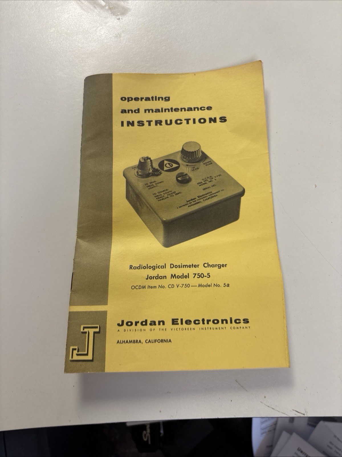 Dosimeter & Charger Manuals: Jordan Elec. Model 750-5, CDV-742, and CDV-750