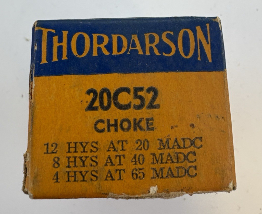 Vintage Thordarson T-20C52 Choke 8HY 40mA 65mA Max w/ Original Box