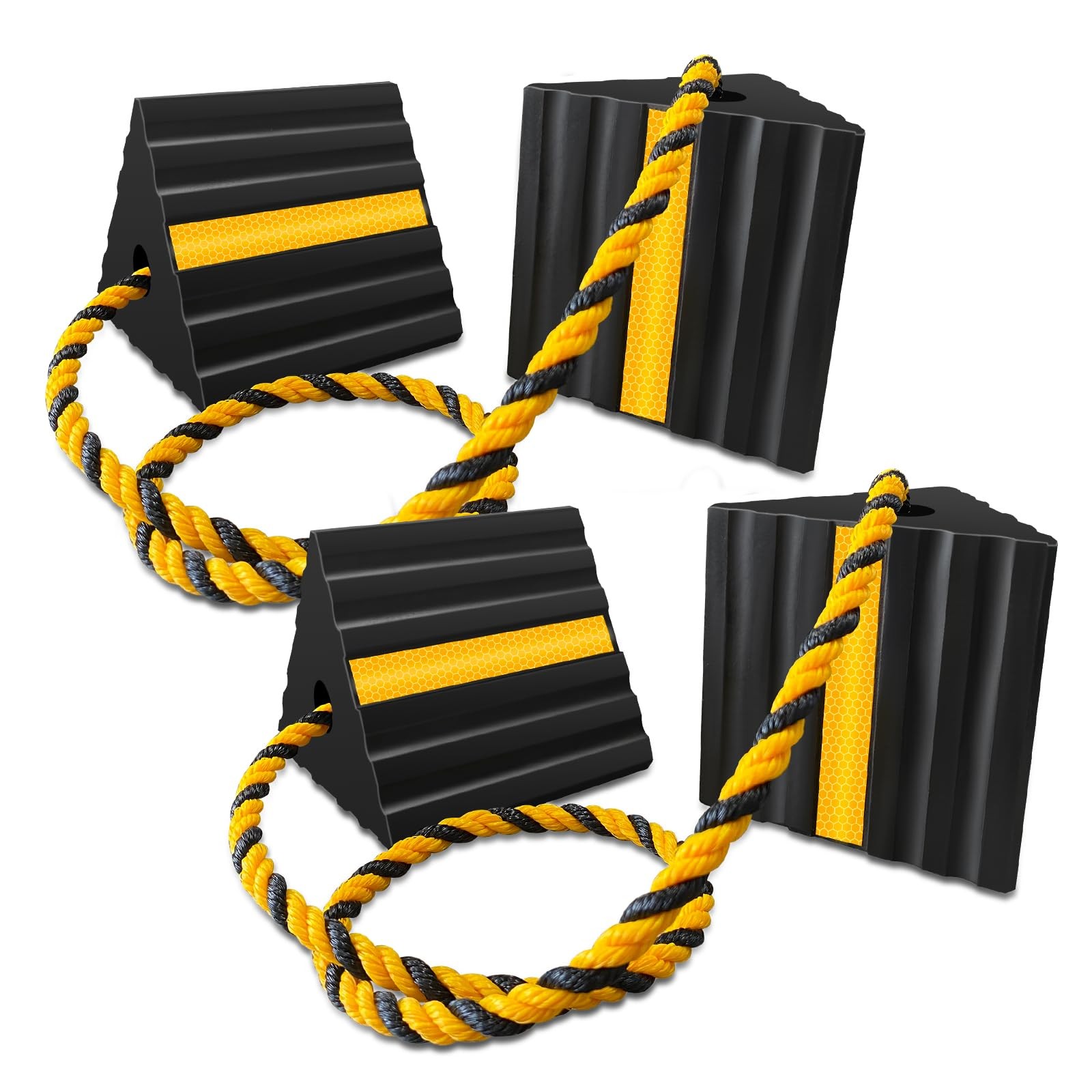 HOXWELL Rubber Wheel Chocks for RV Trailer Camper Truck Car Aircraft Boat,...