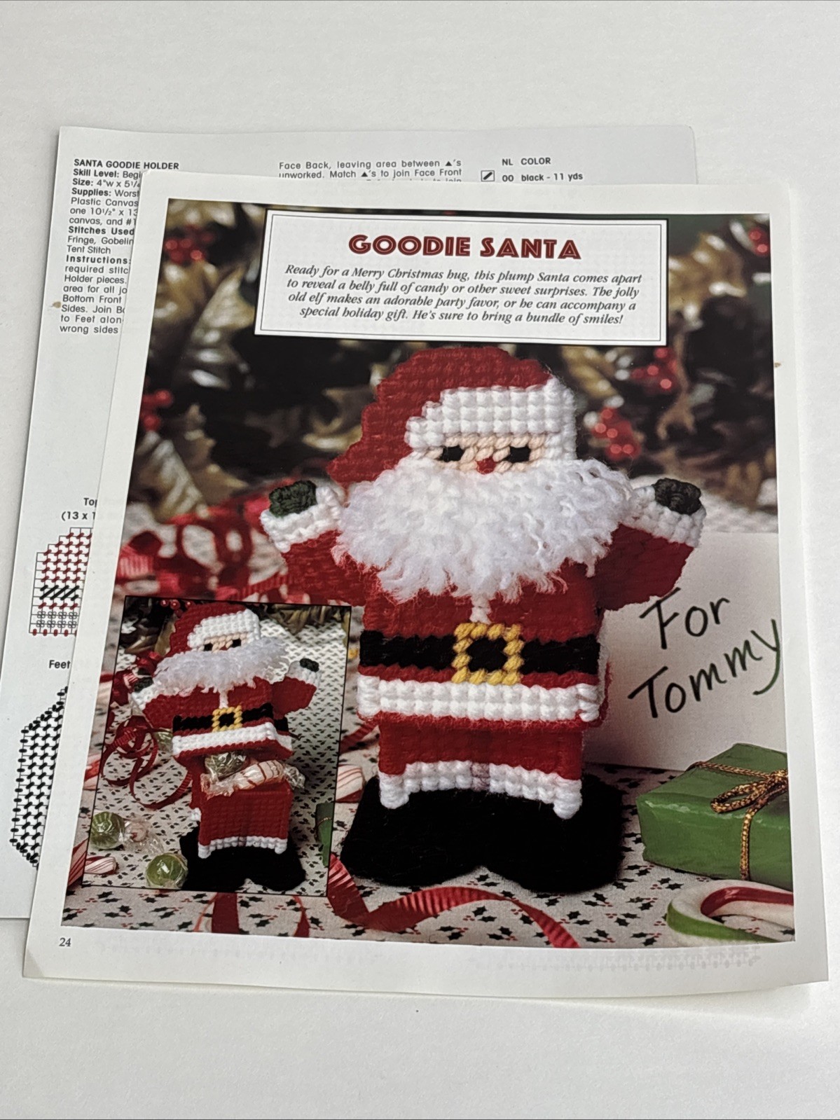 Goddie Santa Treat Holder Plastic Canvas Pattern Pages From Book