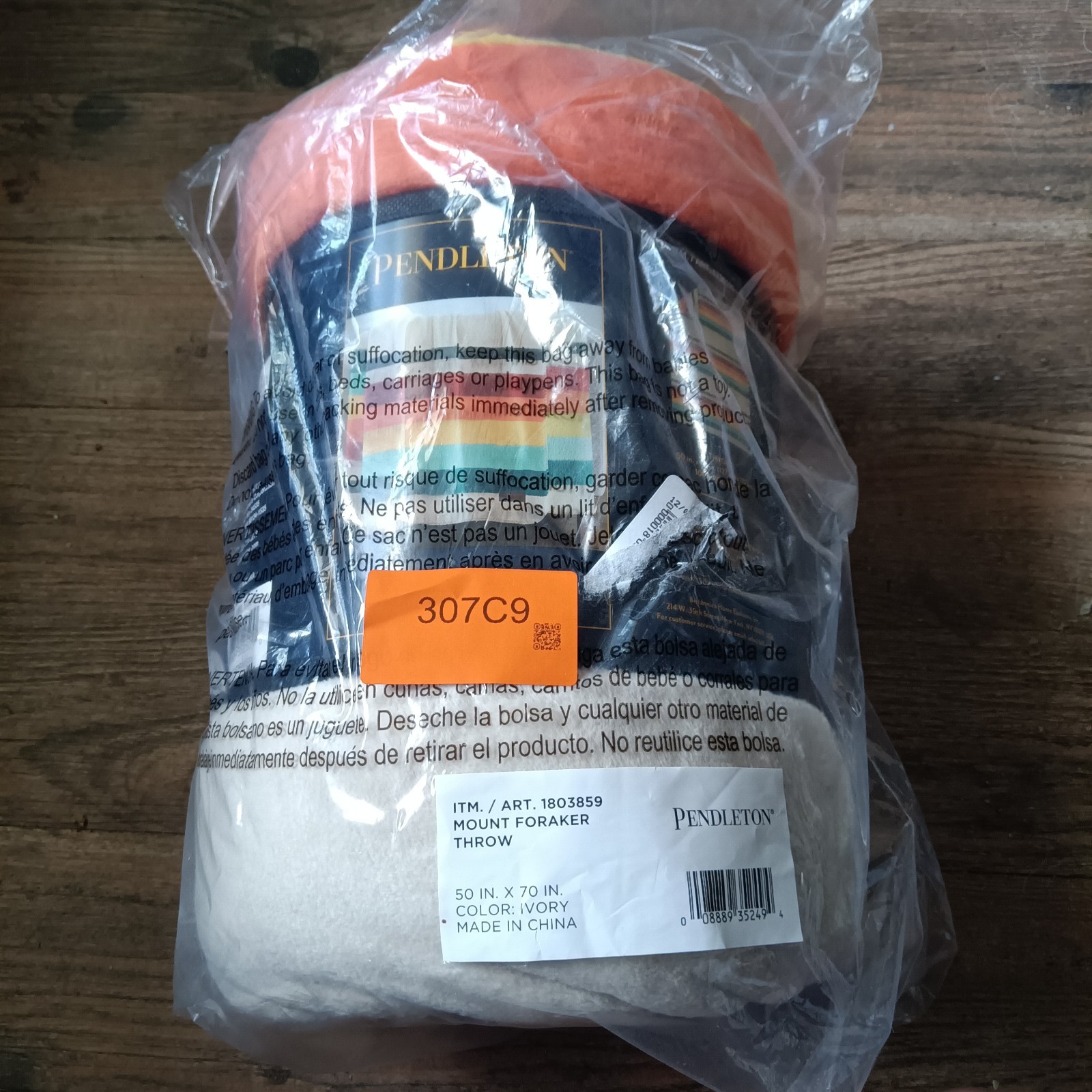 Pendleton Soft Plush Throw Mount Foraker 50" x 70" Multicolor Colorful Stripes