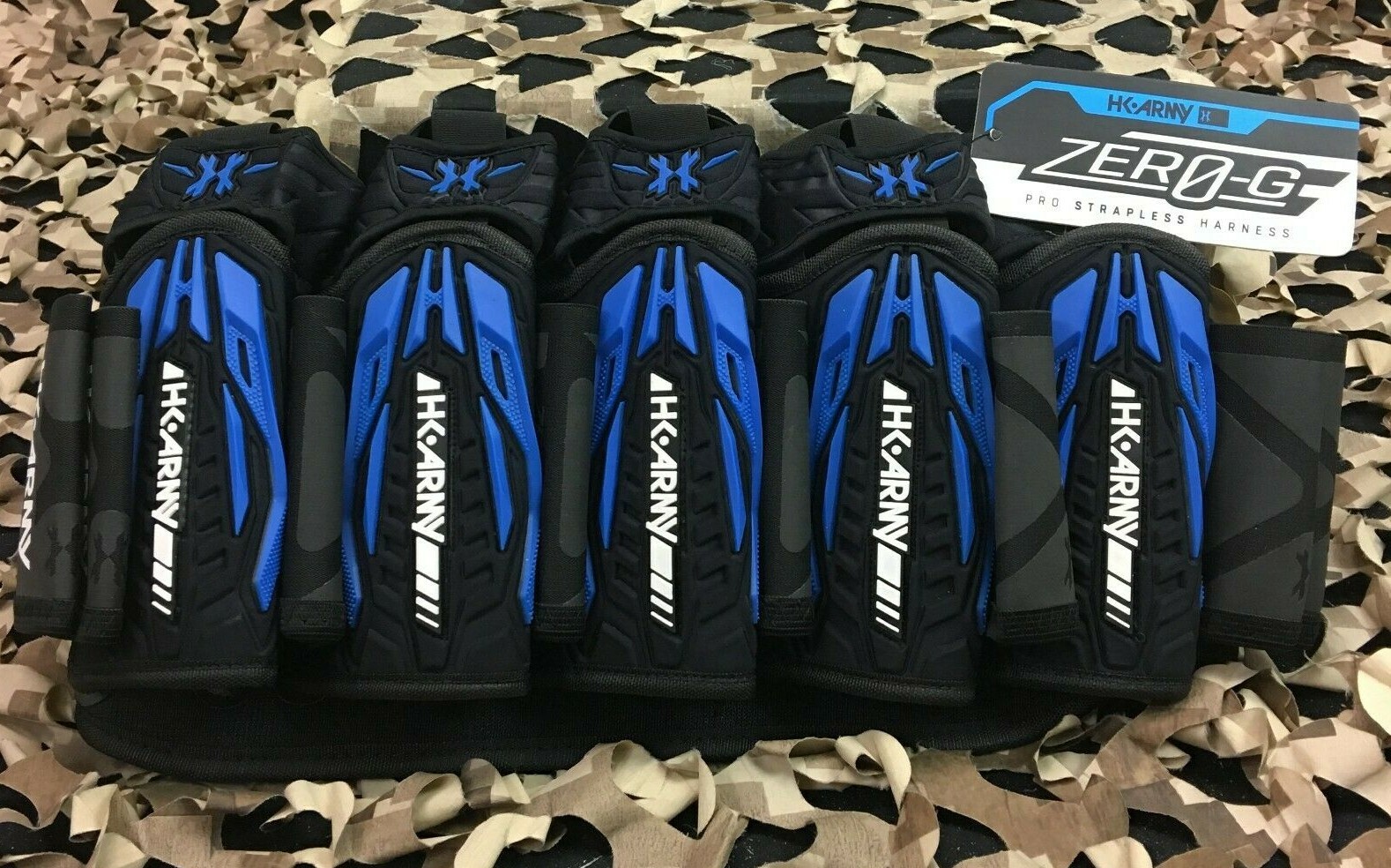 NEW HK Army Zero-G 2.0 5+4+4 Paintball Harness - Black/Blue