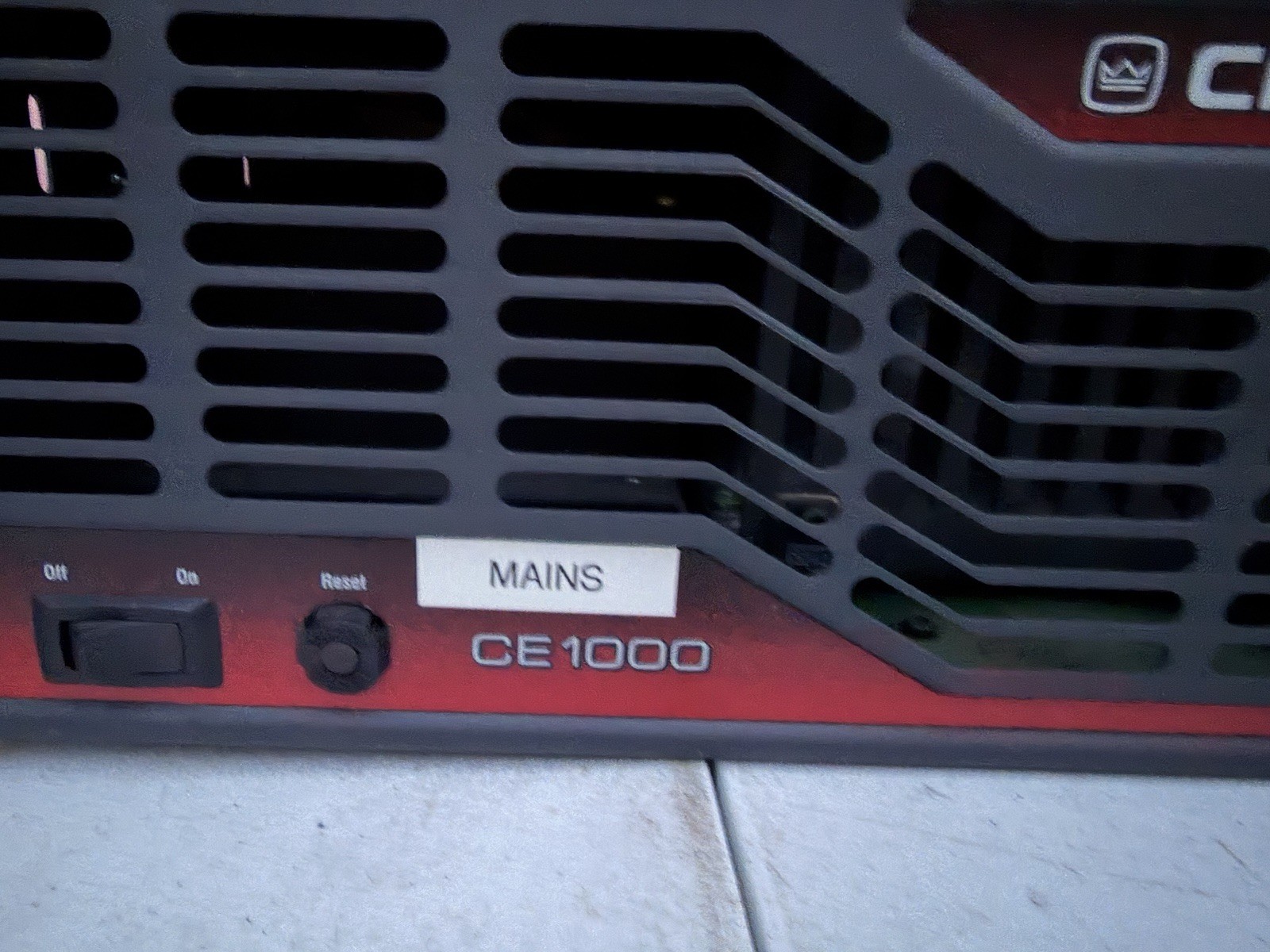 Rack Mount Crown CE1000 2-Channel Power Amplifier AS IS Untested / Powers On