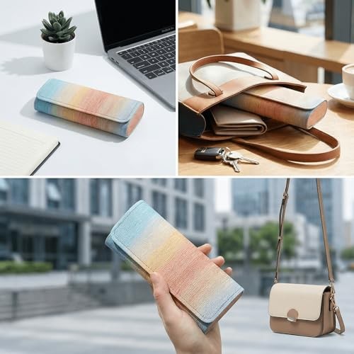 2 Pack Hard Shell Glasses Case, Gradient color Sunglasses Case, Eyeglass Case