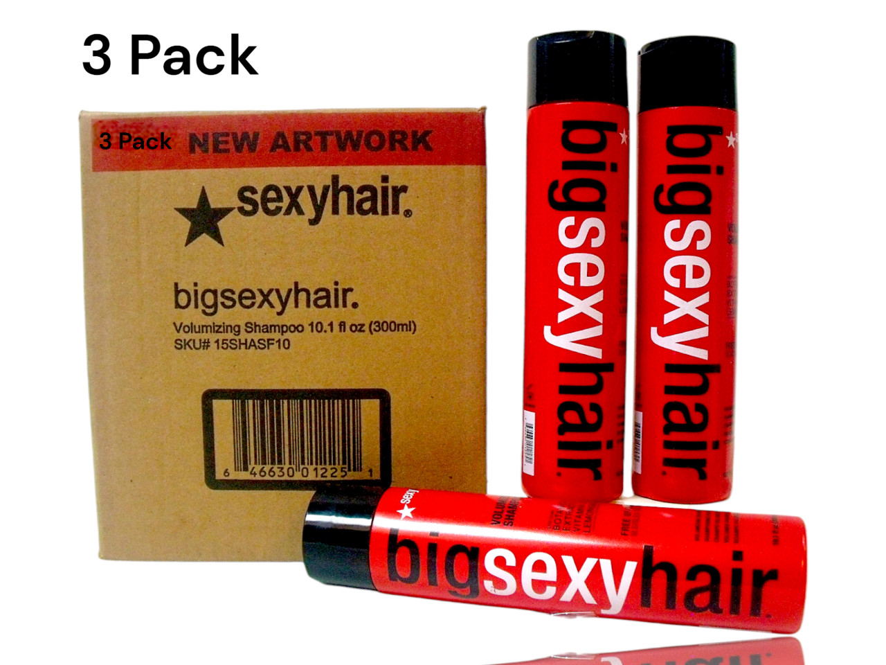 (3-PACK) Big Sexy Hair Volumizing Shampoo Color Safe Sulfate Free 10.1 oz. New