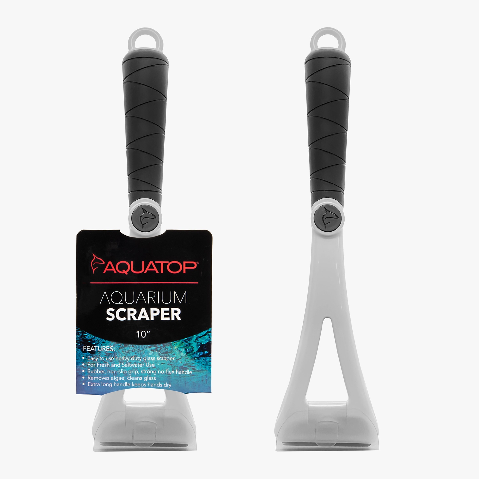 AQUATOP 10" Heavy-Duty Aquarium Scraper w/ Stainless Steel Blade Extra Long