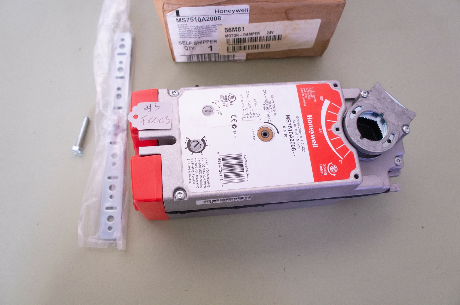 Honeywell MS7510A2008 Lennox 56M81 Damper Motor Actuator Kit 24V - NEW