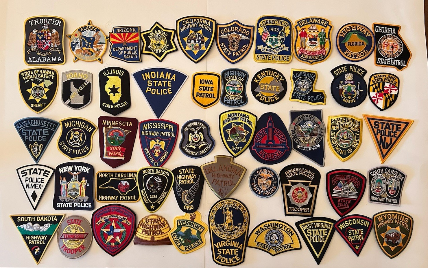 50 Piece State Patch Set ~ All Different, New, Full Size