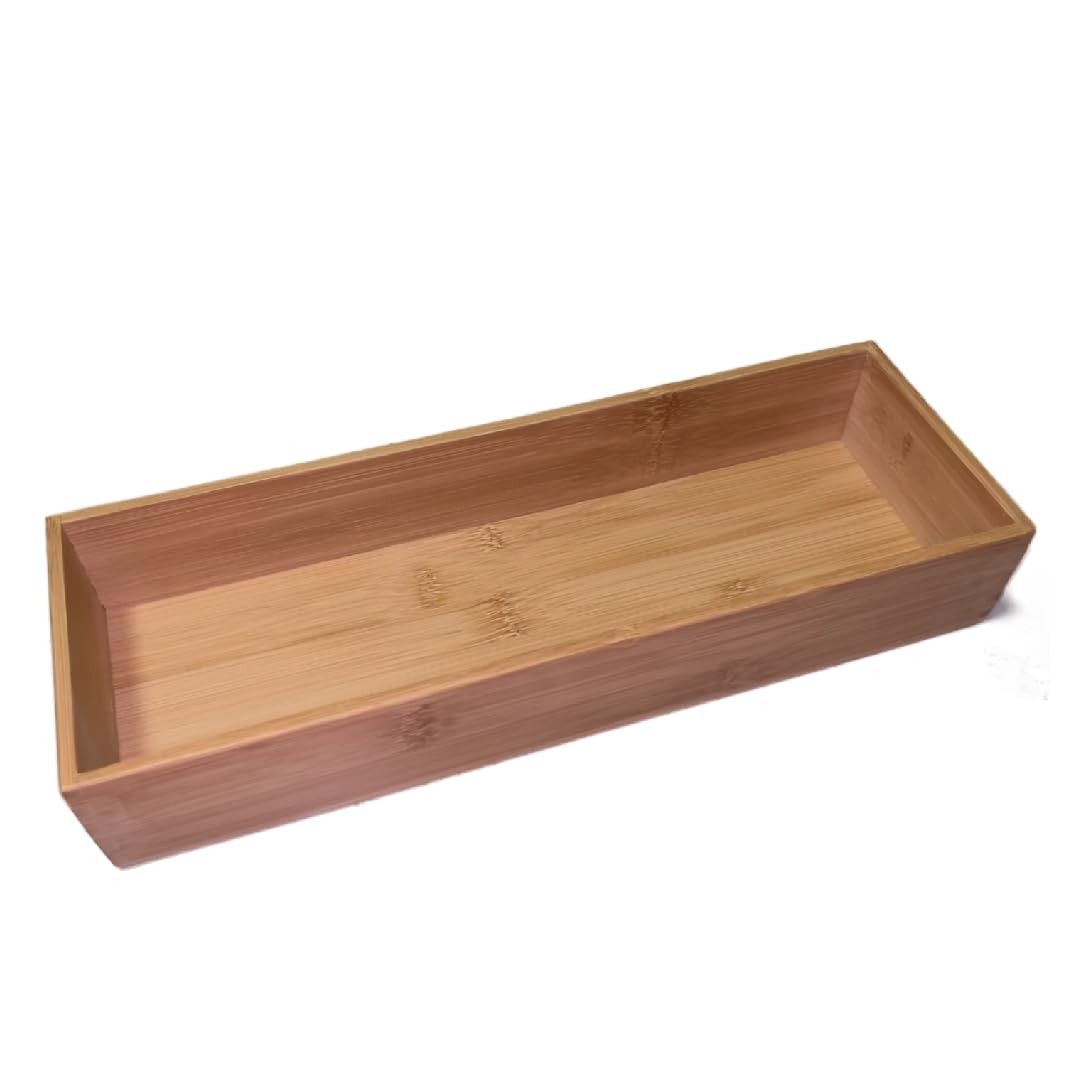 ACOOCLUB Bamboo drawer organizer Kitchen Utensil Organizer 8"x 4"x 2", Brown