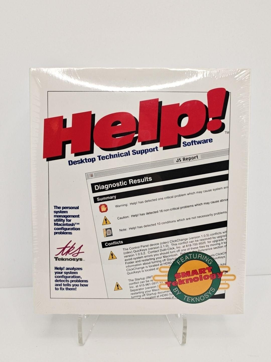 Vintage Teknosys Help! Desktop Support Mac 3.5 Floppy Software NEW SEALED