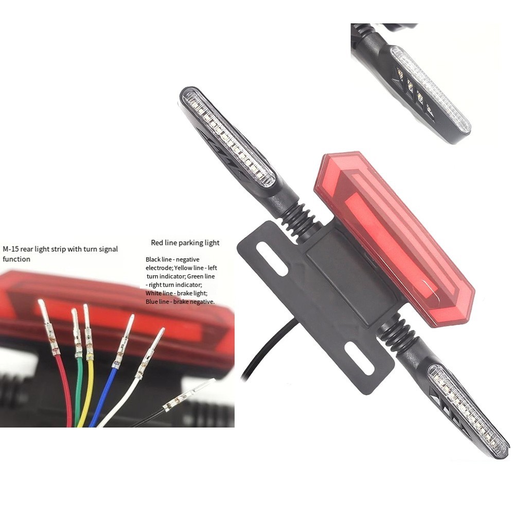 LED Taillight for Electric Scooter with Brake and Turn Signal Features