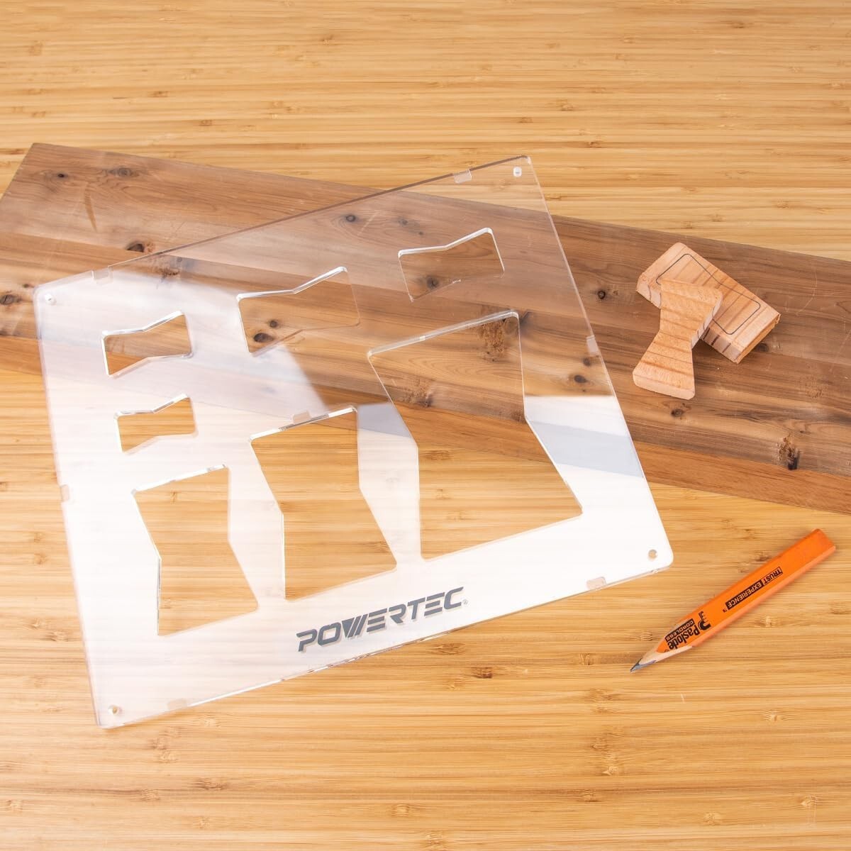 POWERTEC Router Bits Solid Brass Inlay Kit with Butterfly Template Decor Bowtie