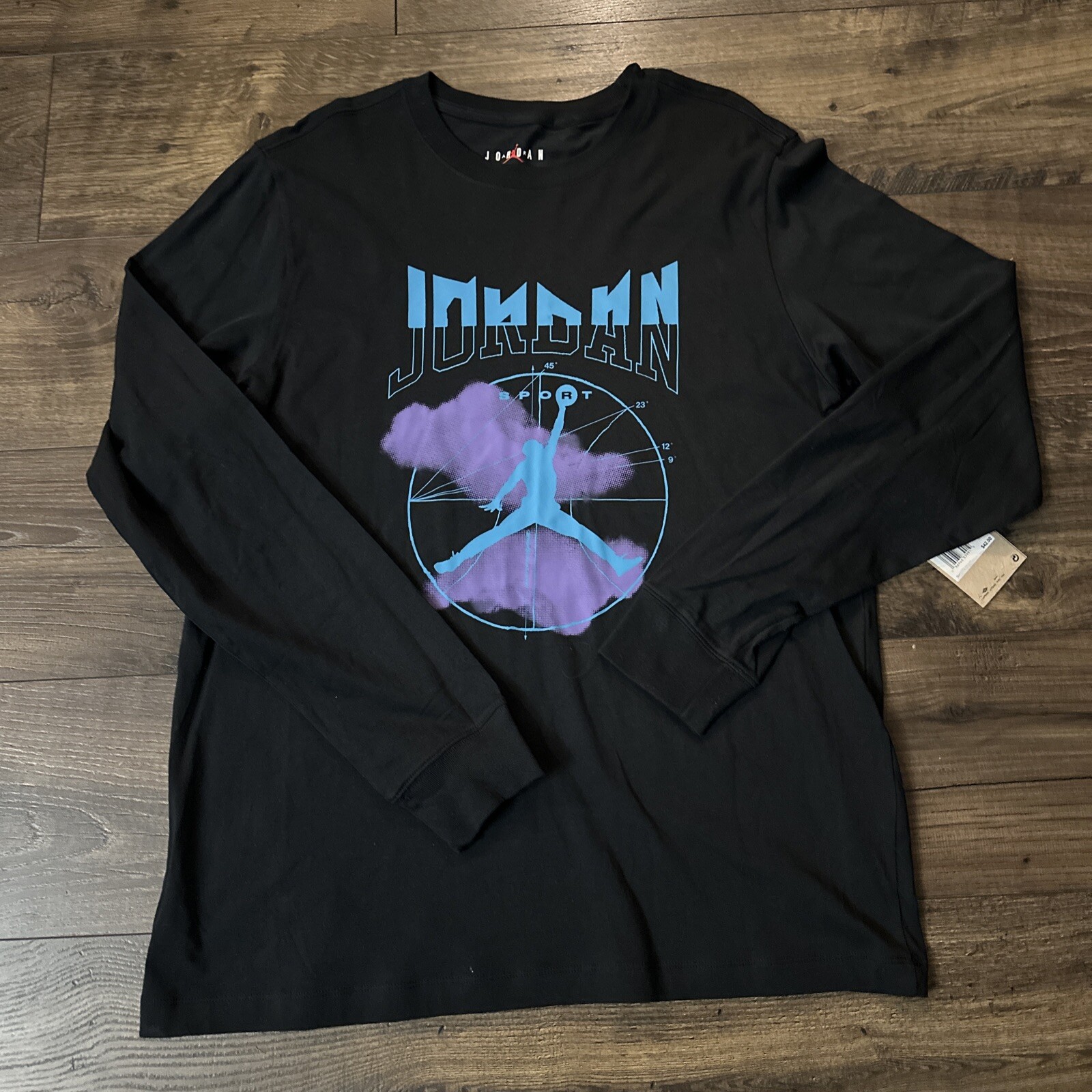 Air Jordan Long Sleeve T Shirt Mens Large Nike Sport Jumpman Cotton Black FD7004