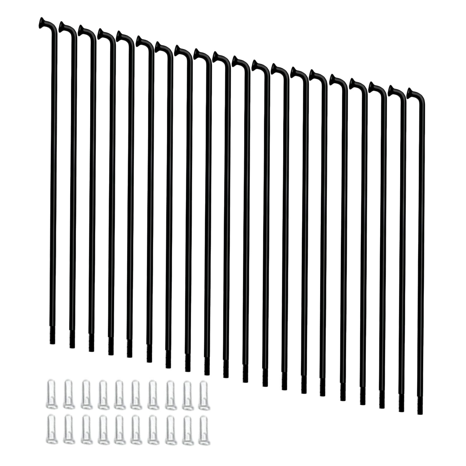Electric Bike Spokes 12G Steel 70mm300mm with Nipples  20pcs Black