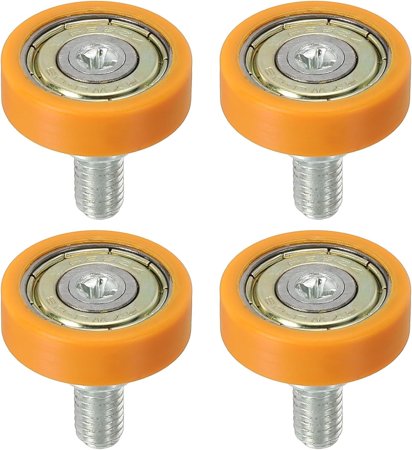 PATIKIL 22mm Drawer Rollers, 4 Pack Plastic Pulley Replacement Orange
