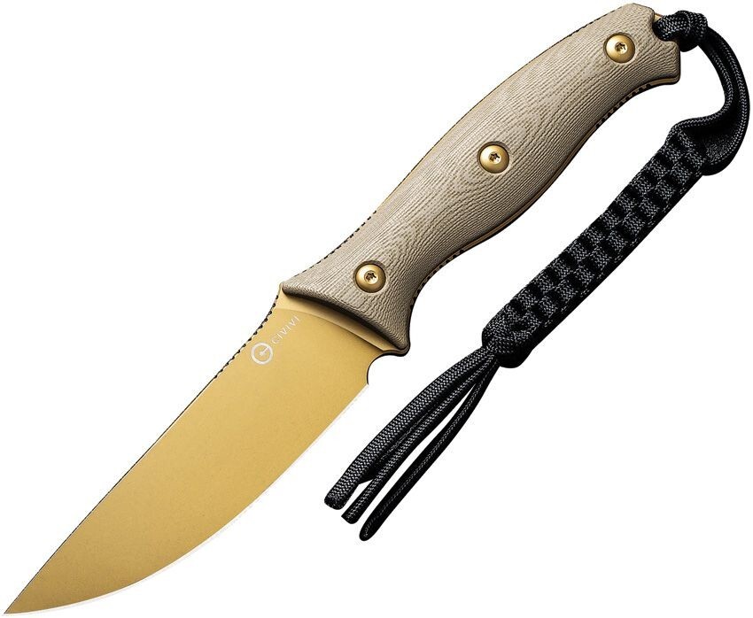 Civivi Stormridge Fixed Knife 4" Nitro-V Steel Blade Tan G10 Handle C230412