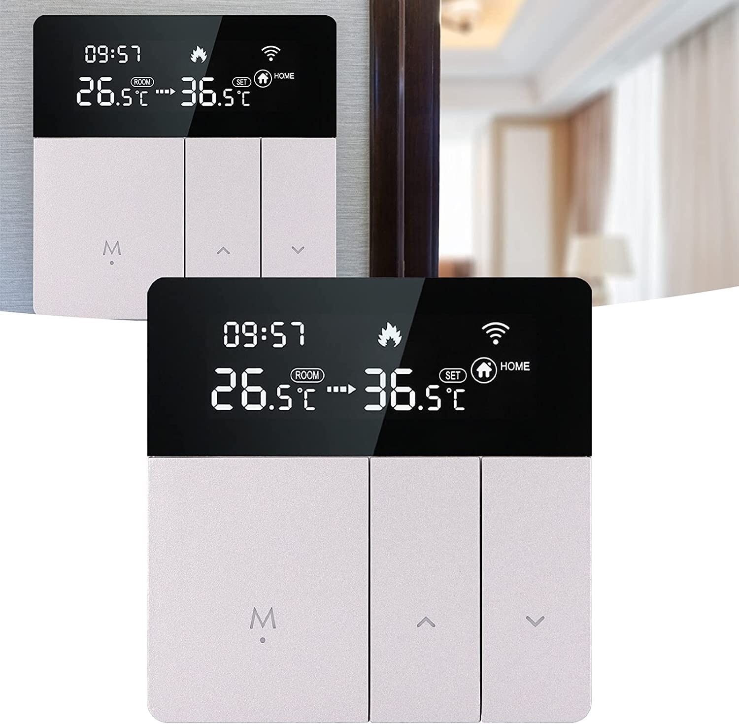 SALUTUY Intelligent Programming Control Thermostat, WiFi Intelligent Temp contrl