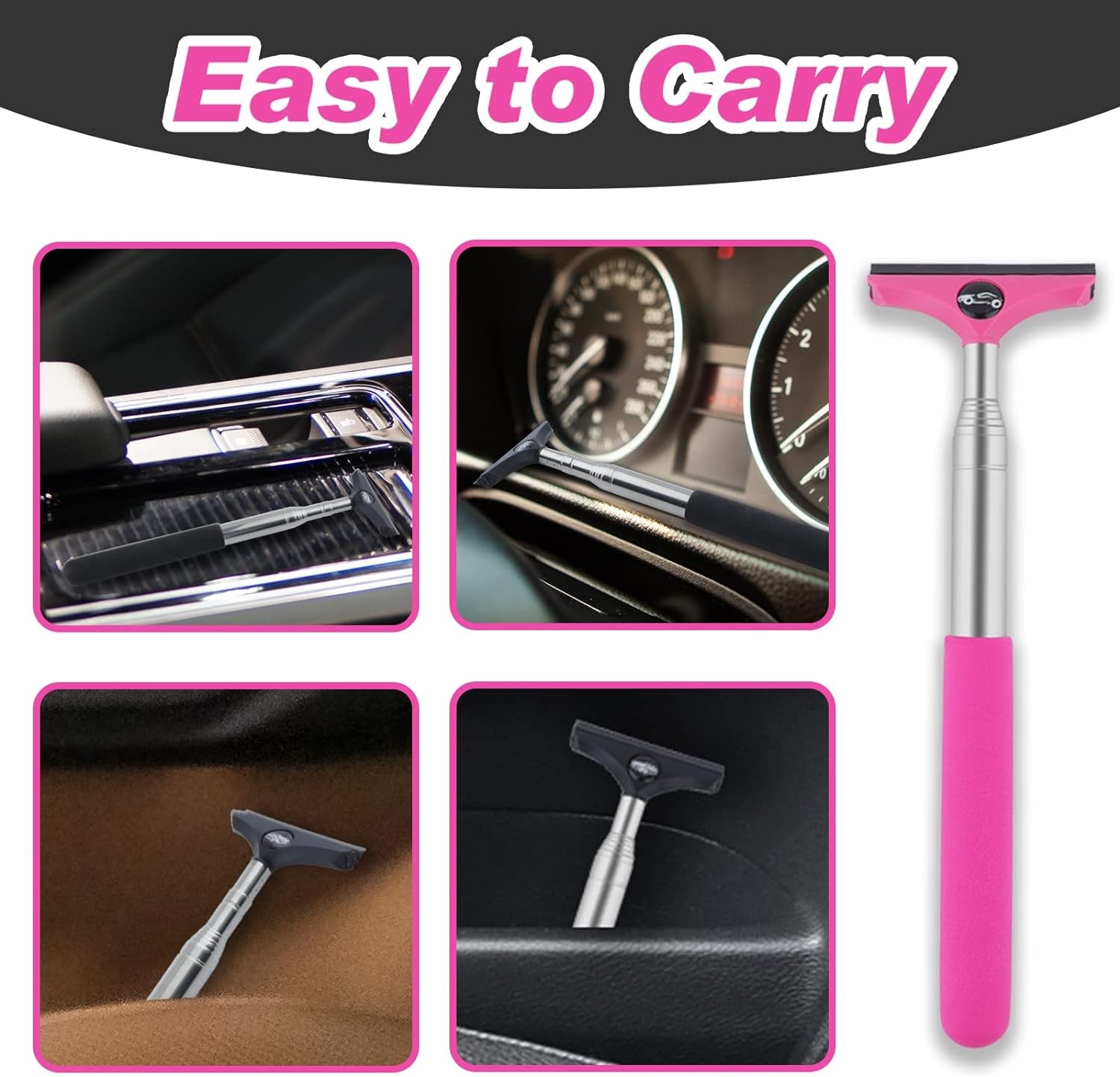 Side Mirror Squeegee, 2 PCS Car Mirror Squeegee, Retractable Car Rearview Mirror