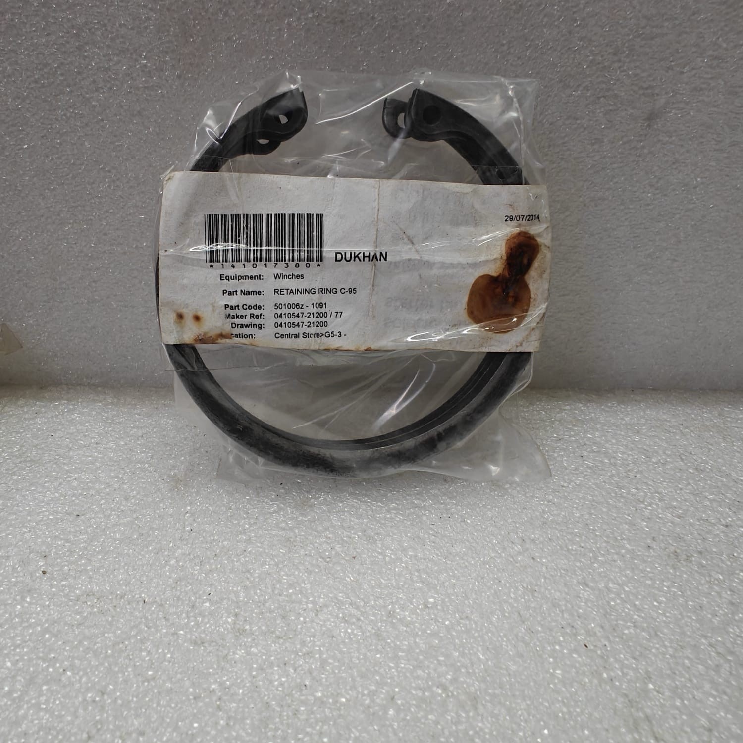 WINCH RATAINING RING C-95 PART NO:5001006z-1091 (4PC SET)