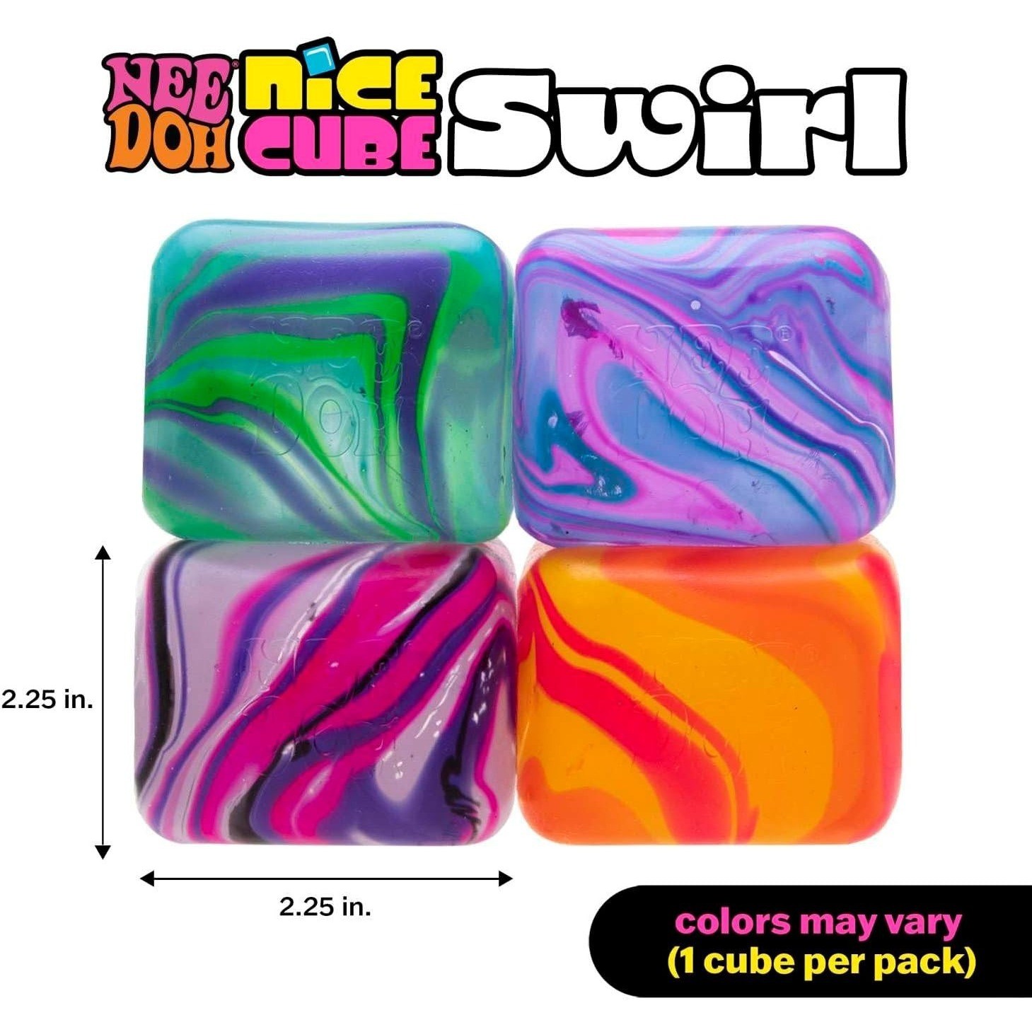 Authentic NEEDOH Nice Cube Swirl Stress Toy Super Solid Squish - RANDOM COLOR