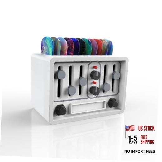 Guitar Pick Holder, Audio Speaker Style Guitar Pick Case, 3D Printed White