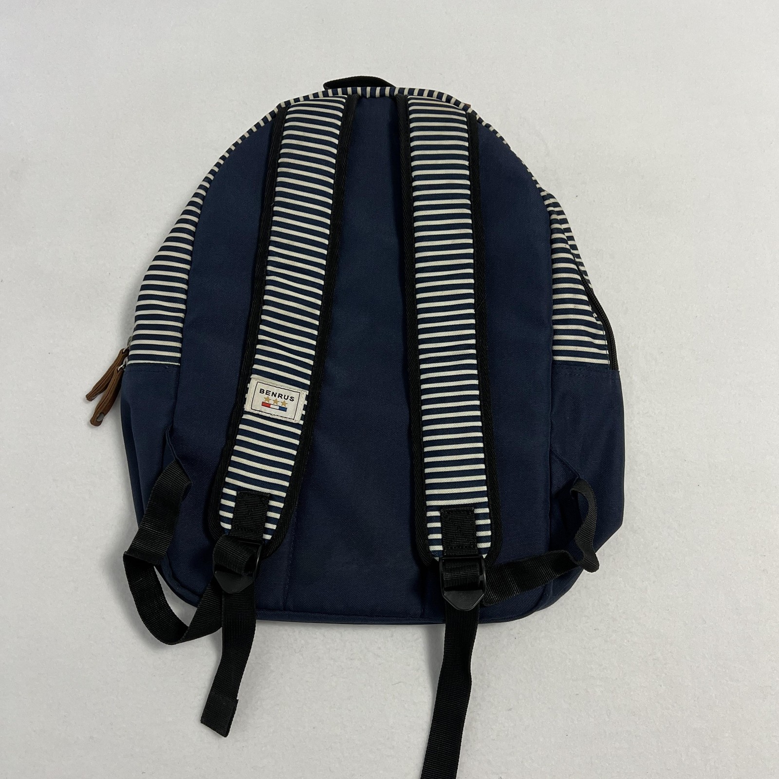Benrus Blue Striped 17" Backpack Laptop Compartment Adjustable Straps Daypack