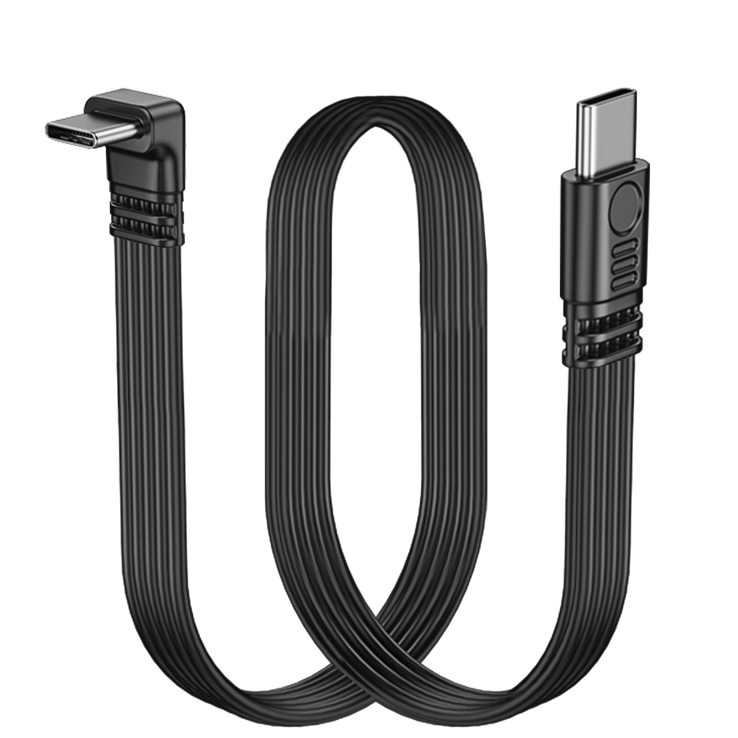 Short 90 Degree USB Type C 2.0 Flat Cable,Pd 65W USB C 2.0 Fast Charge Cable,Sho