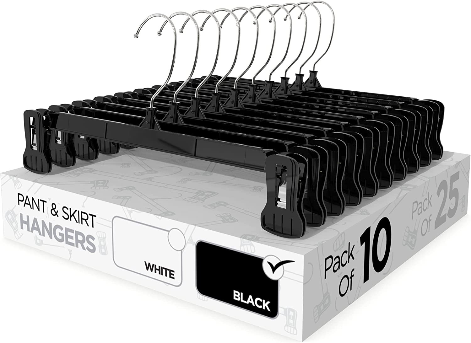 Pant & Skirt Hangers - Closet Hangers for Shorts, Shirts, Jeans, Dresses, Slacks