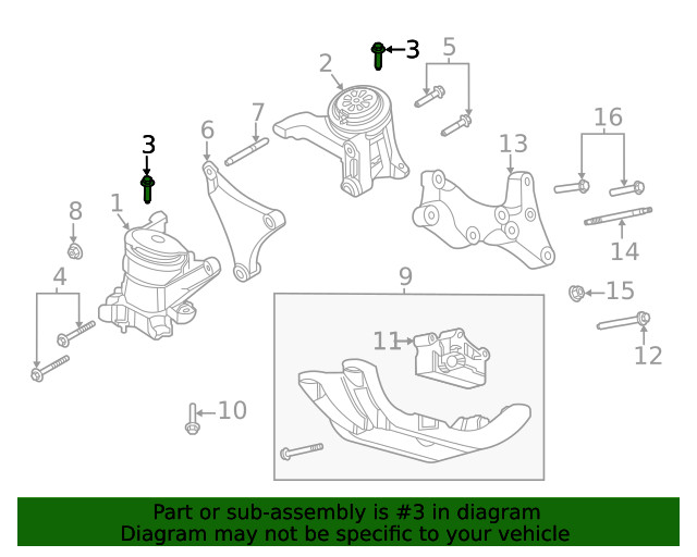 Genuine Ford Motor Mount Mount Bolt W720485-S439