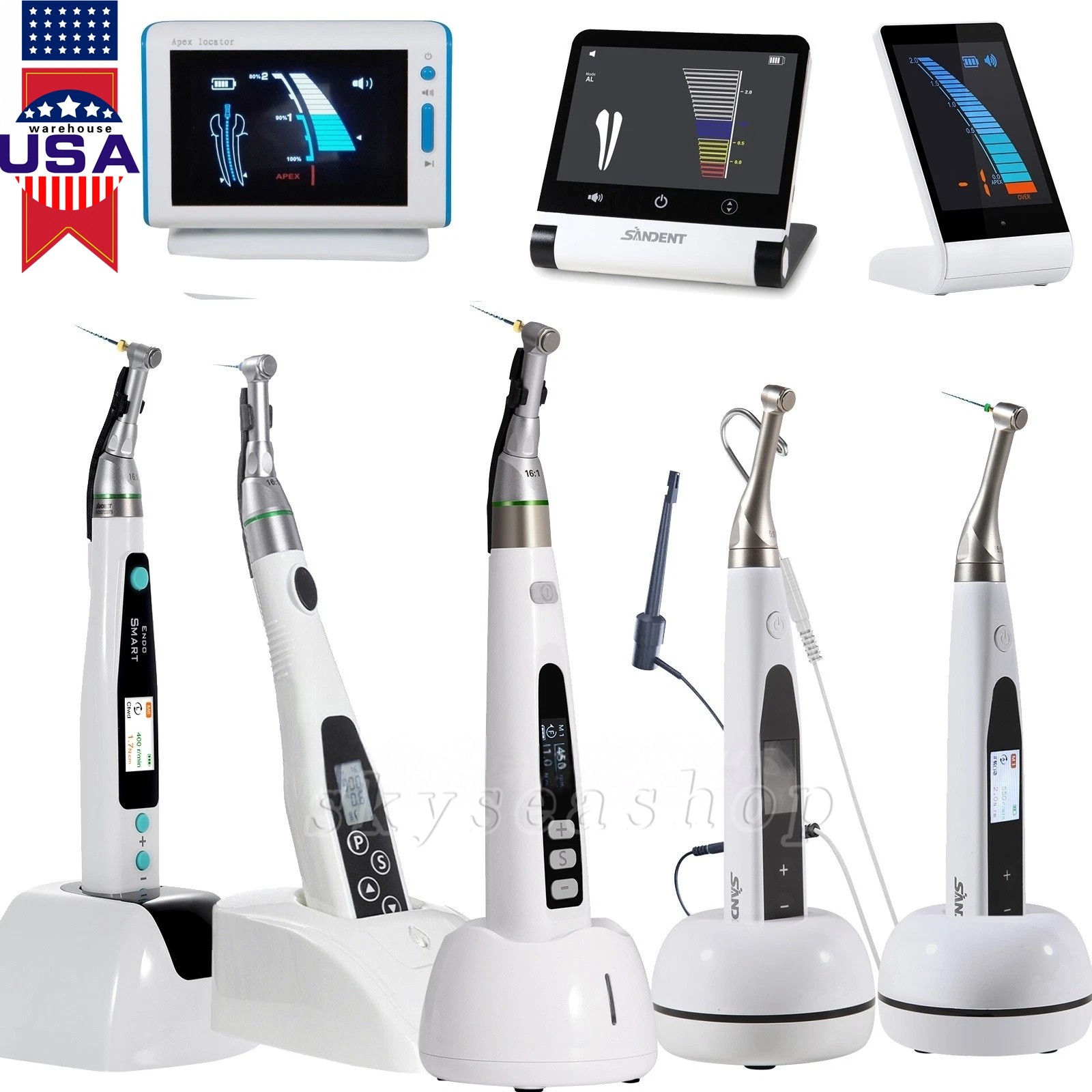 NEW USA Dental Cordless LED Endo Motor 16:1 /Apex Locator Root Canal Finder