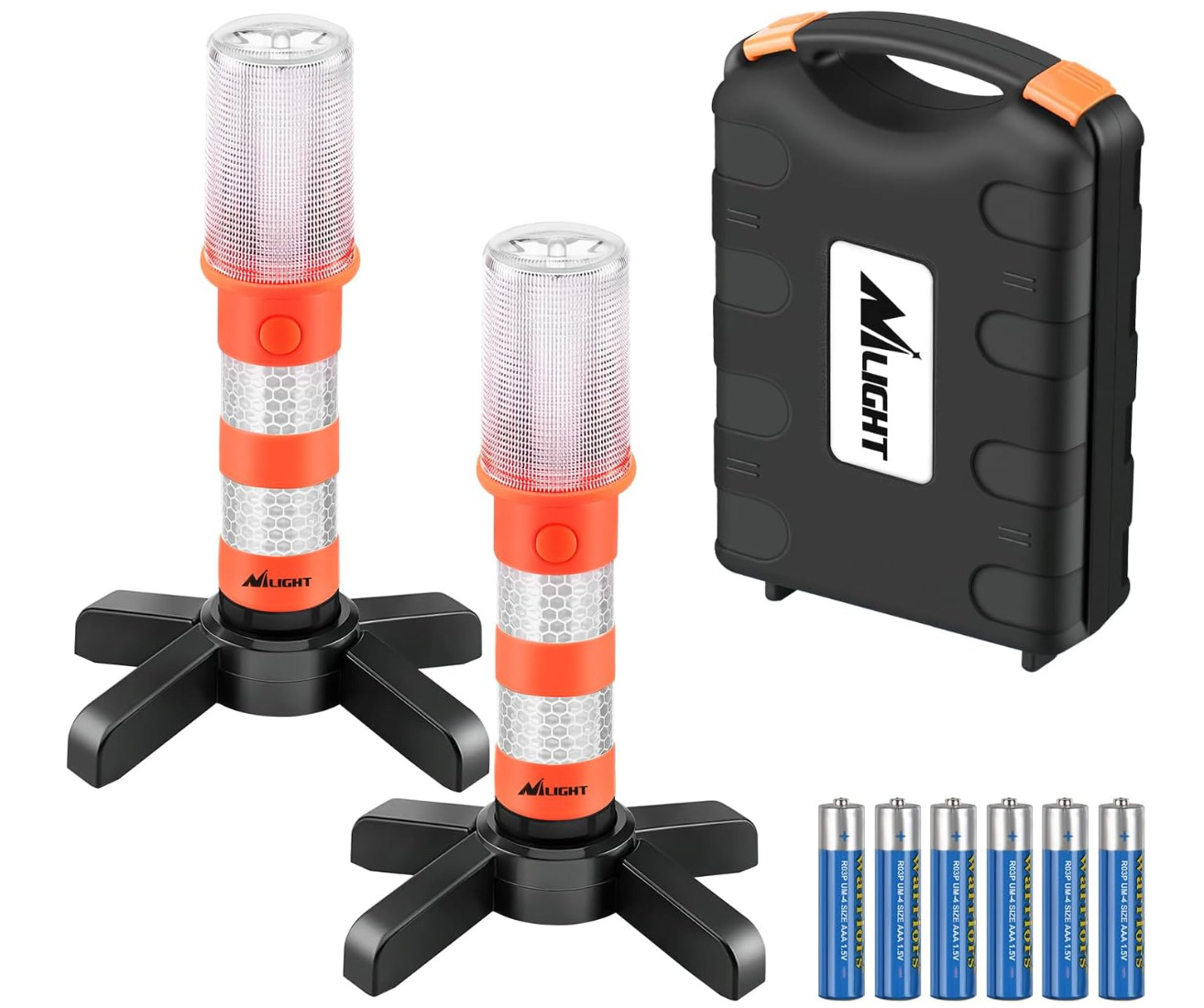 2 pack LED Emergency Roadside Kit for Car w/Magnetic Base - L