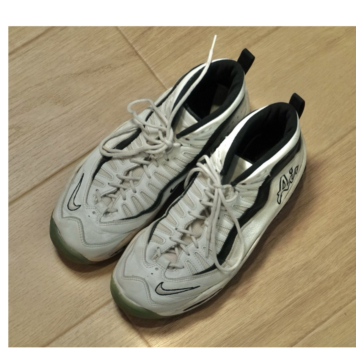 Vtg Nike Air Max Uptempo 97 White Black High Top Basketball Sneakers 130733-111
