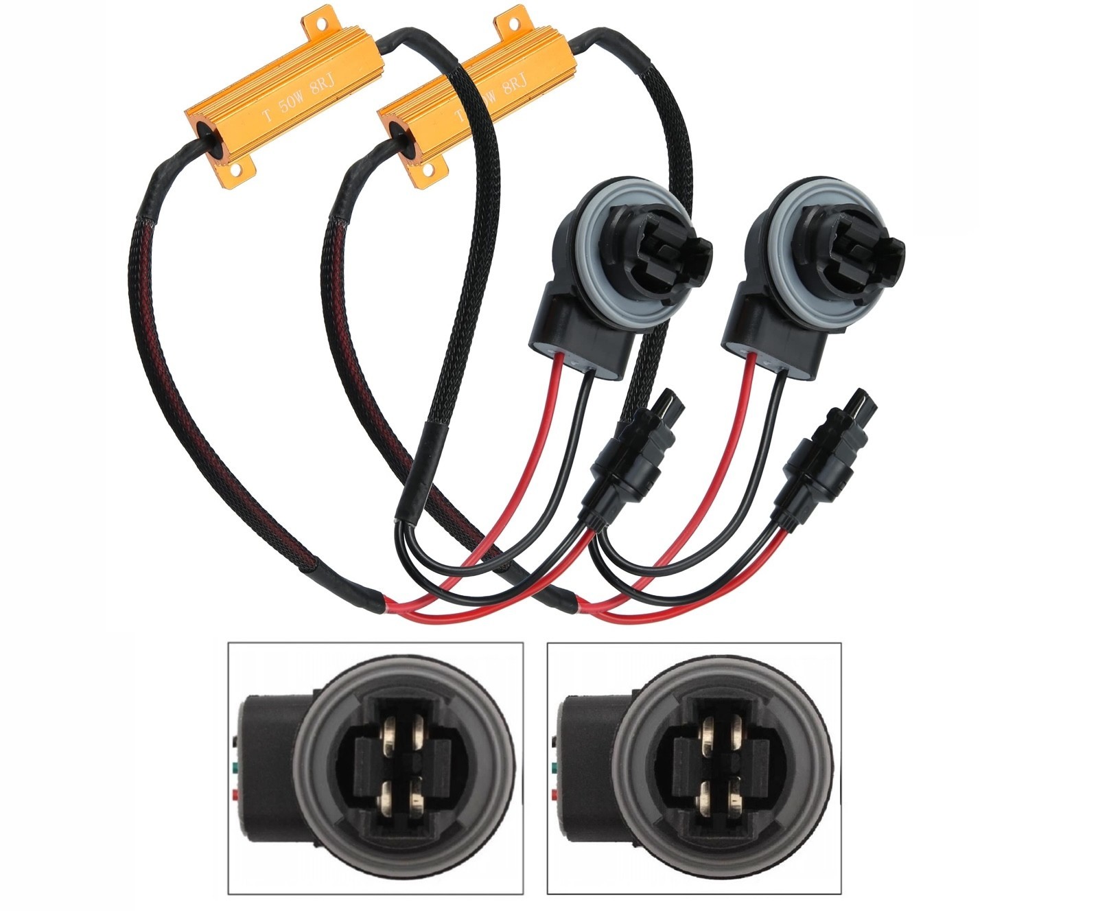 Wire LED Resistor Canceler Error Decoder 3157 S Harness Back Up Reverse Bulb Fit