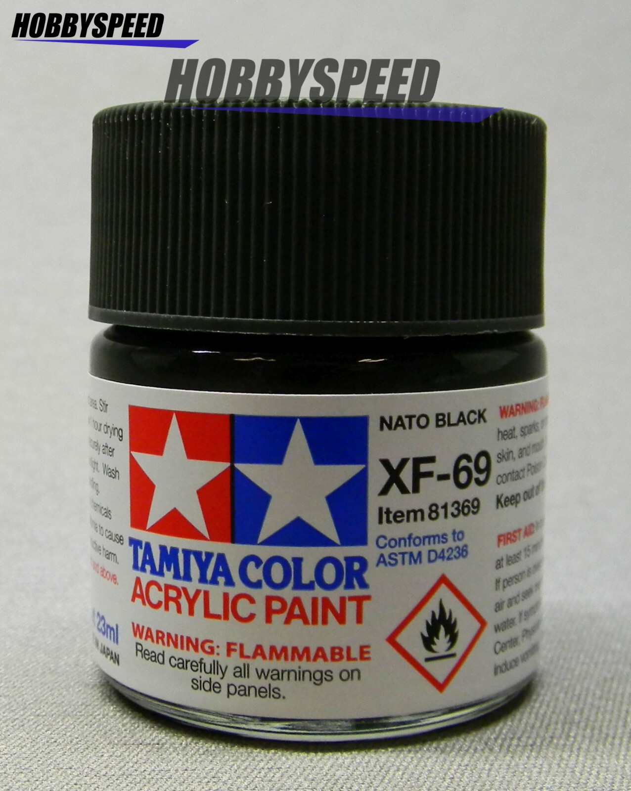 TAMIYA XF-69 ACRYLIC PAINT NATO BLACK 23ml bottle model scenery TAM81369 NEW