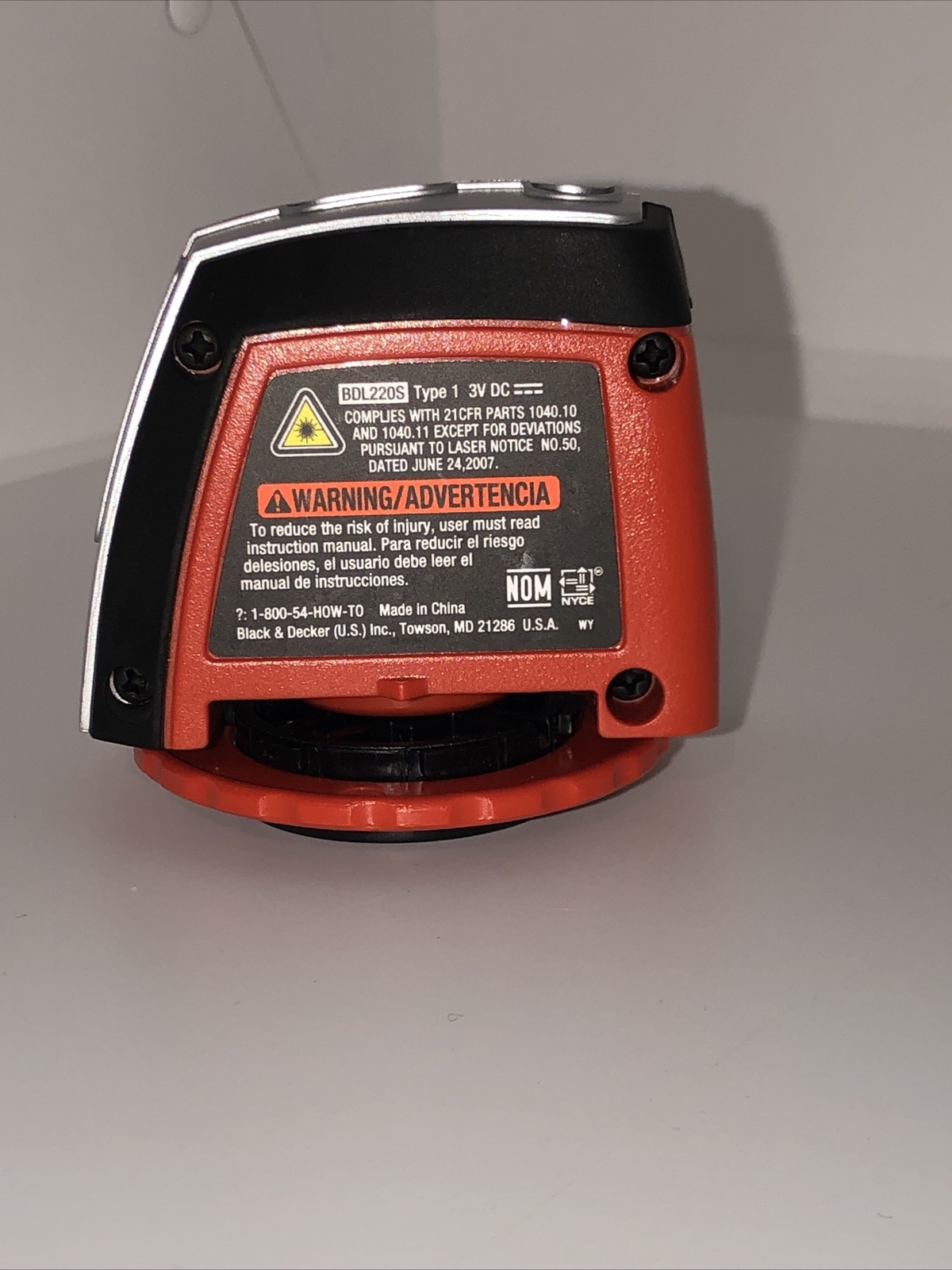 Black and Decker Laser Level Model BDL220S Type 1 Bubble Vials Backlights New