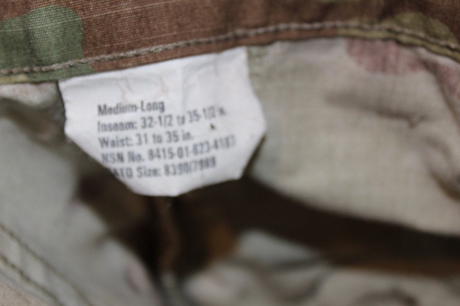 Medium Long Army OCP Combat Uniform Pants Trousers Bottom Multicam Camo Ripstop