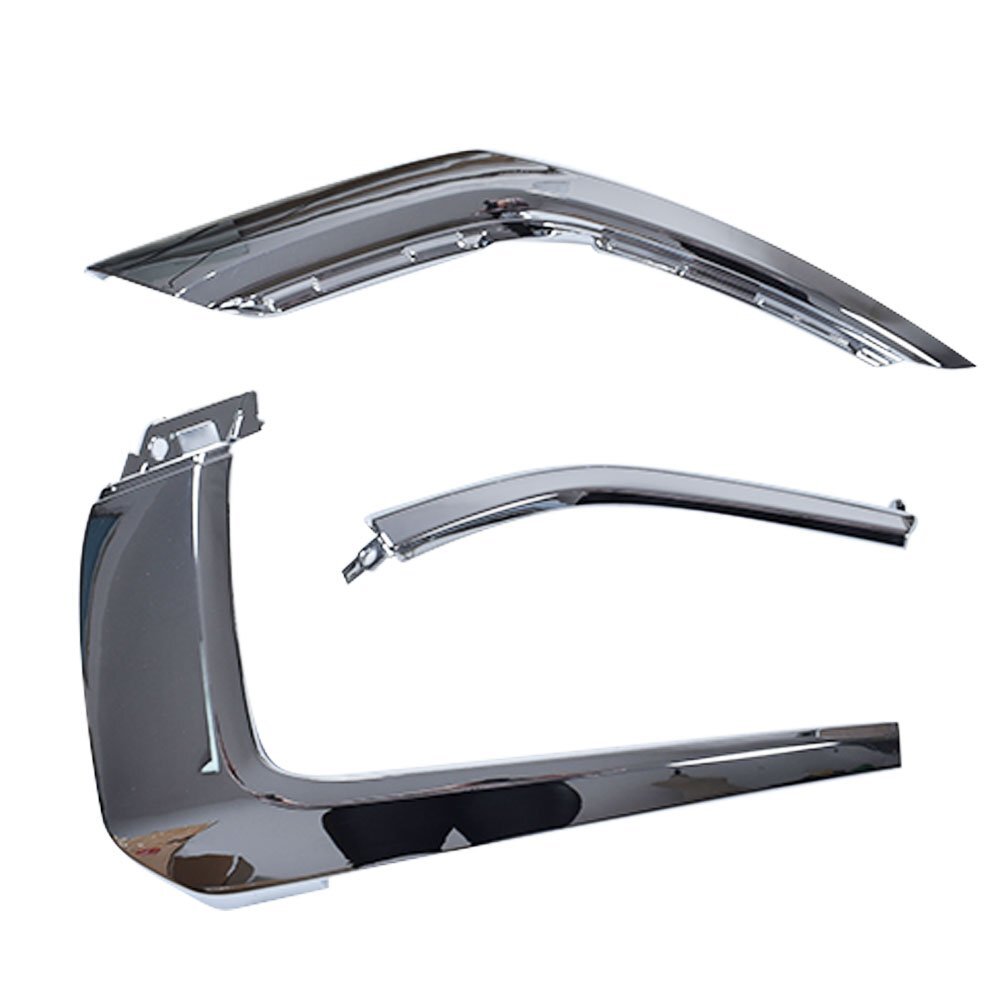 Front bumper 3PCS RH Side Chrome Trim Set For 2016-2020 Mitsubishi Outlander