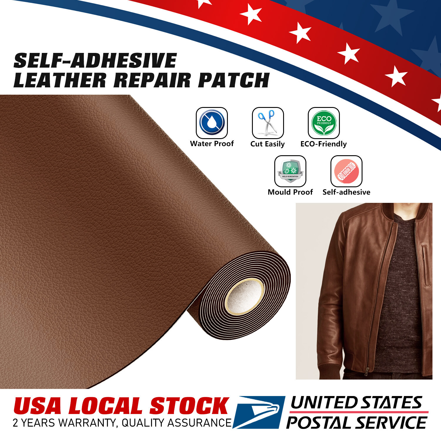 Scratch Cover Self-Adhesive Brown Patch, Invisible Fix For Sofa Leather Surfaces