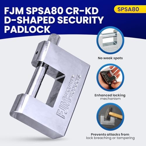 FJM Security SPSA80-KD" Triple Chrome Plated D-Shaped 3-1/8 Keyed Different