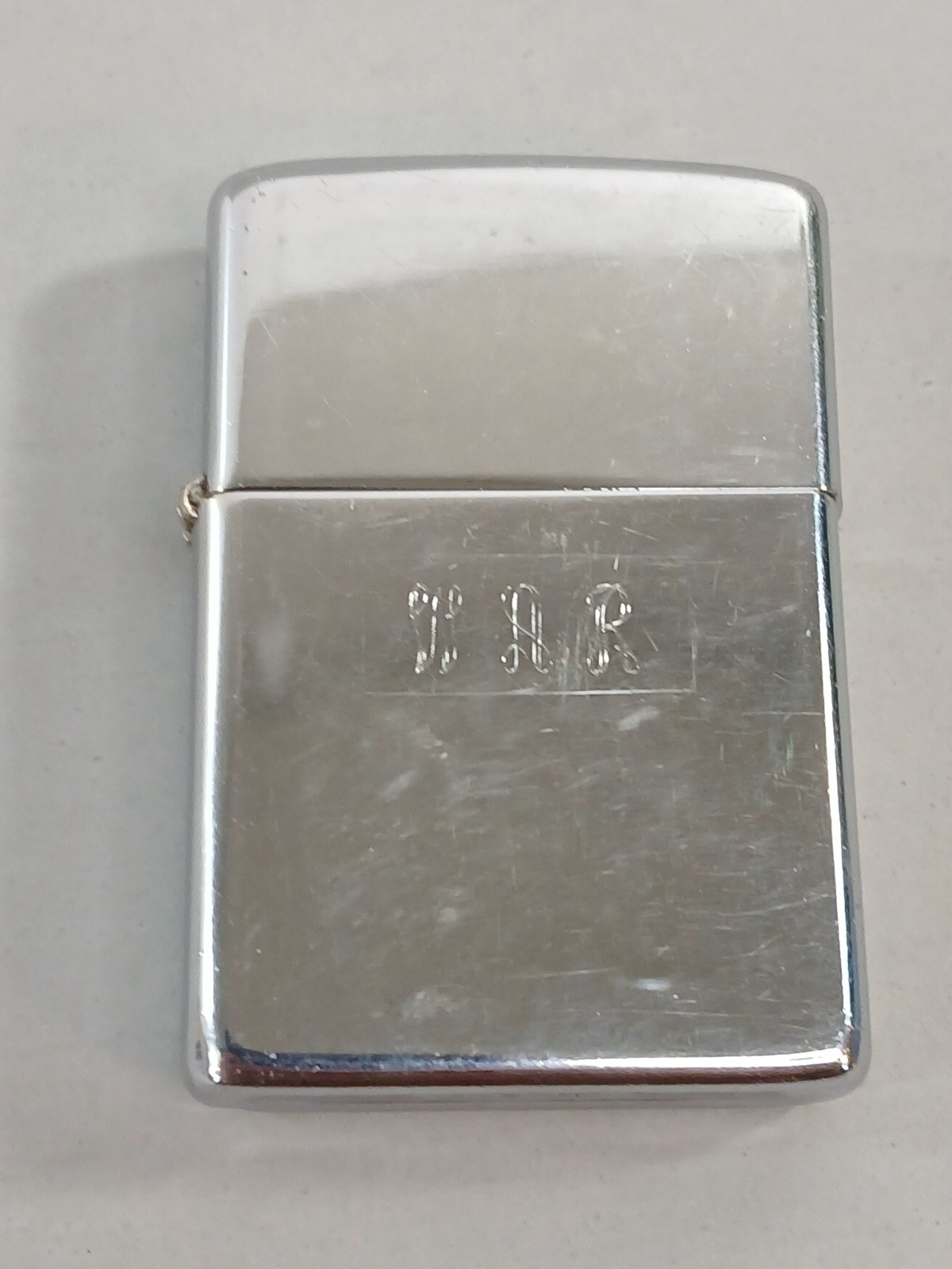 1980 Zippo Lighter Chrome W.A.R. Initials