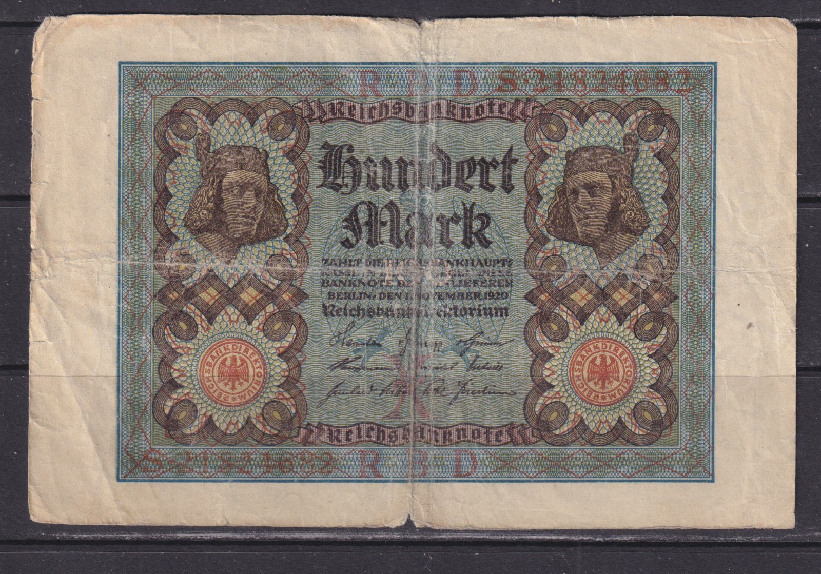 GERMANY - 1920 100 Mark Circulated Banknote (2)