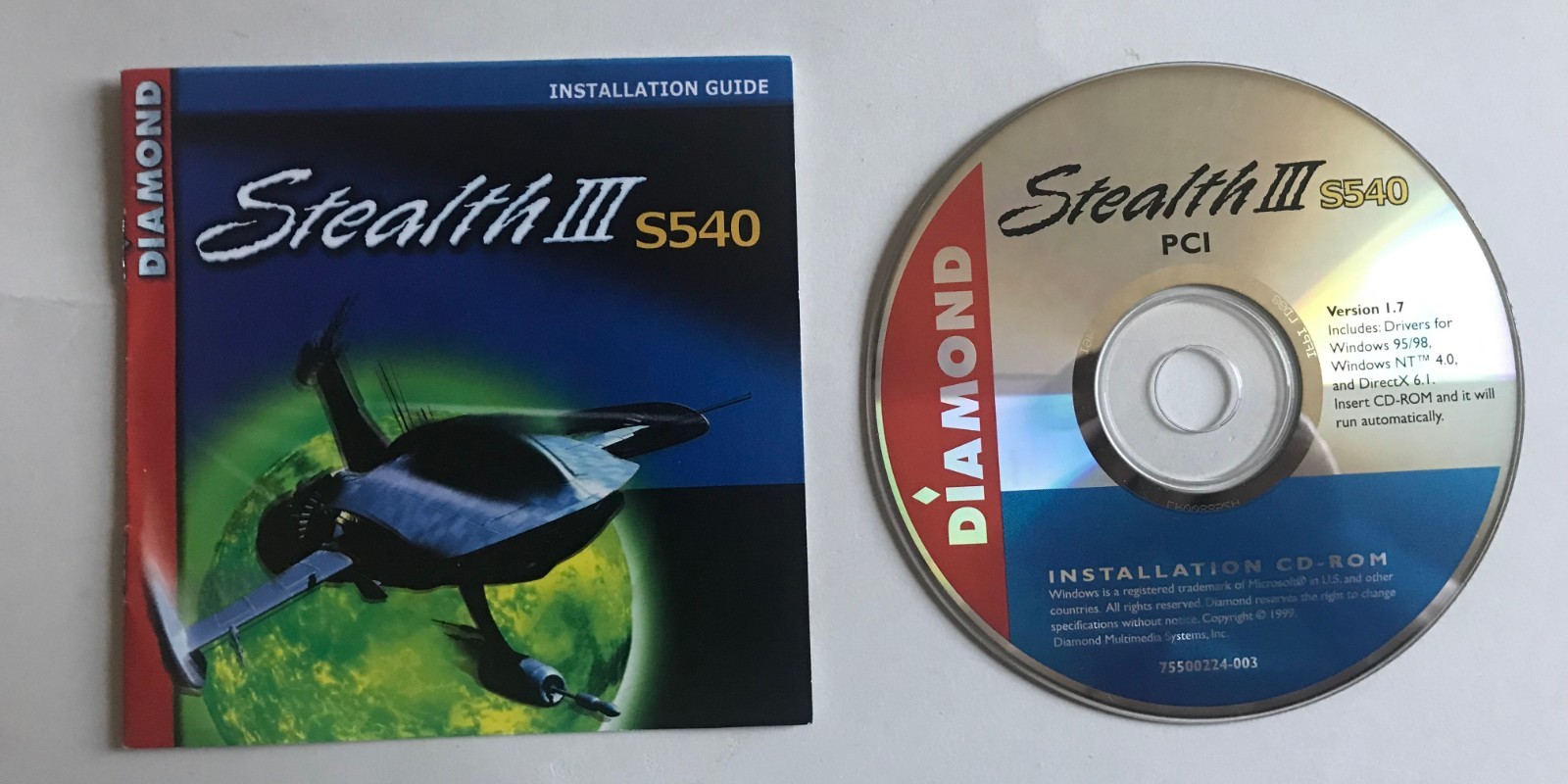 Diamond Stealth III S540 PCI Installation CD Drivers Win 95/98/NT Version 1.7
